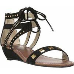 NEW Carlos Santana Black Studded Gladiator Sandals